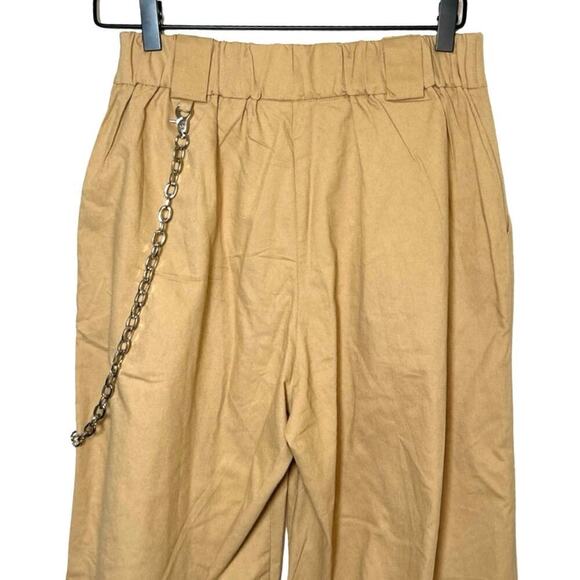 Better Be Women’s High Rise Baggy Joggers With Chain Khaki Tan Size Medium - Picture 5 of 8
